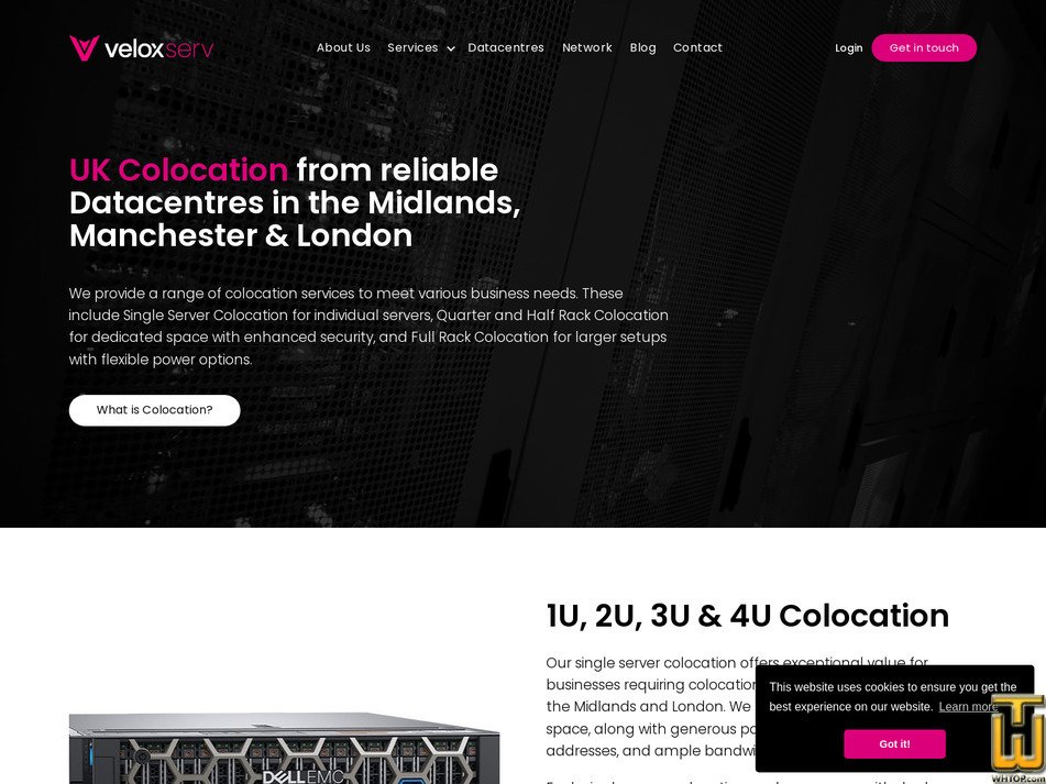 screenshot of Custom Colocation from veloxserv.co.uk