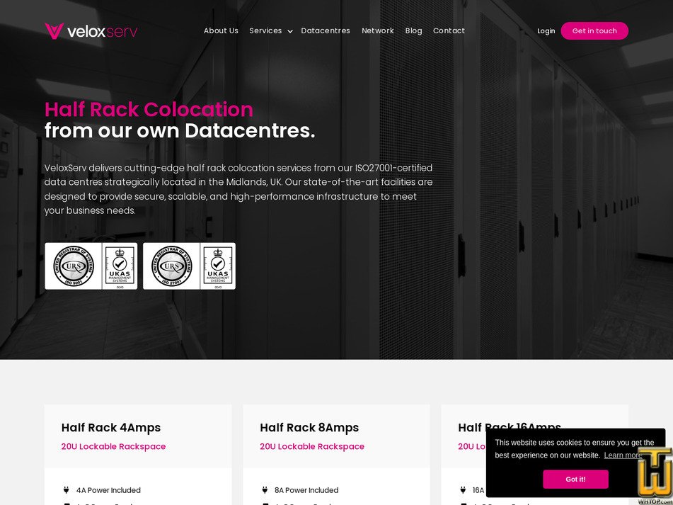 Taken on 22 May, 2026 screenshot of Half Rack from veloxserv.co.uk