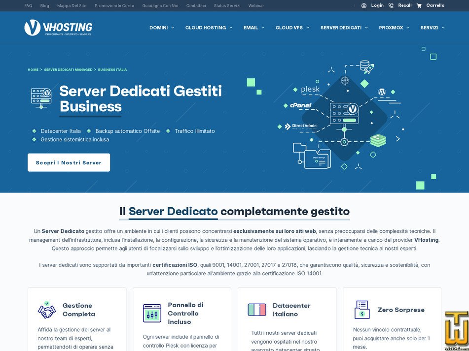 screenshot of Managed P2.1 from vhosting.com
