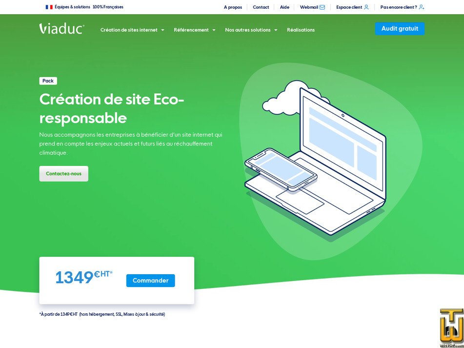 screenshot of Site Eco-responsable from viaduc.fr