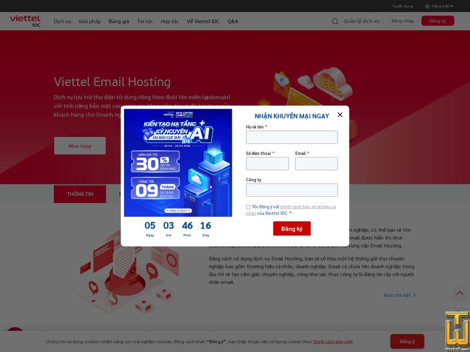screenshot of MailPro 01+ from viettelidc.com.vn
