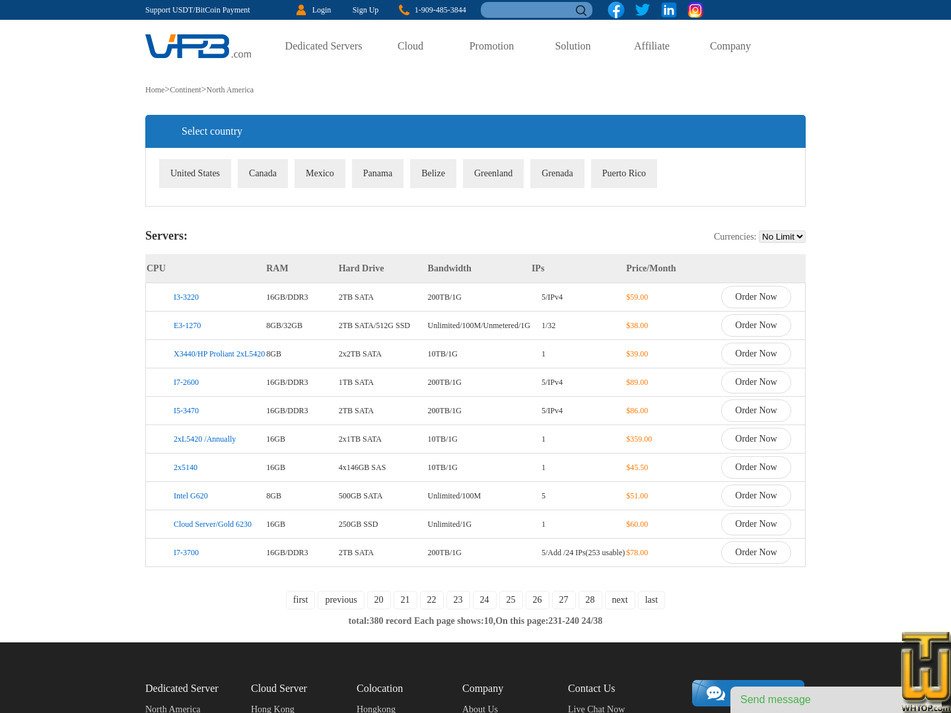 Taken on 27 March, 2026 screenshot of I3-3220 from vpb.com