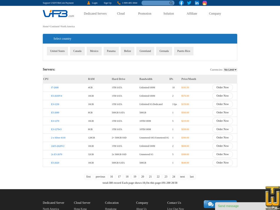 screenshot of E3-1230,244IPS from vpb.com