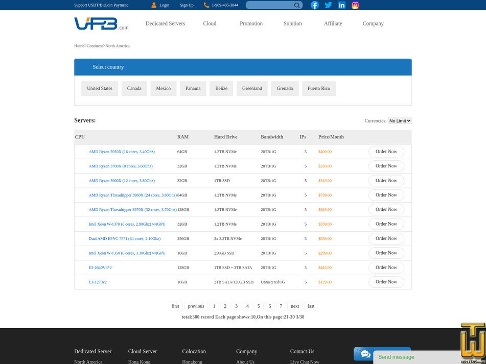 Taken on 27 March, 2026 screenshot of E5-2640V3*2 from vpb.com