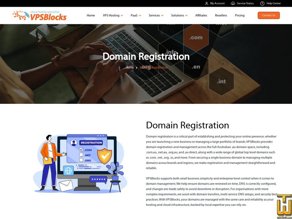 screenshot of .COM from vpsblocks.com.au
