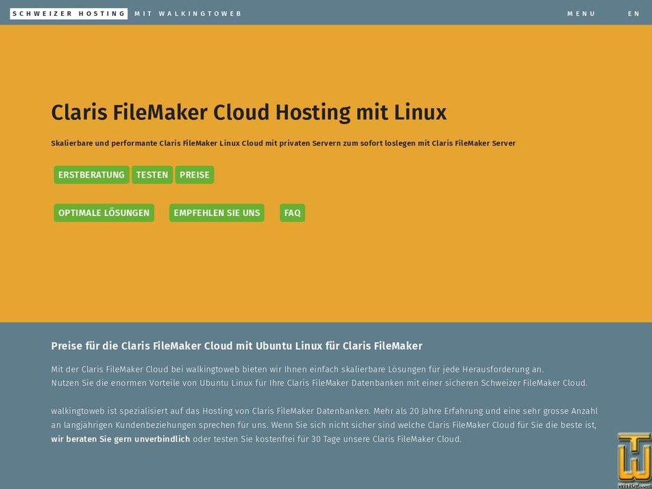 screenshot of Claris FileMaker Cloud PLATIN für FileMaker from walkingtoweb.com