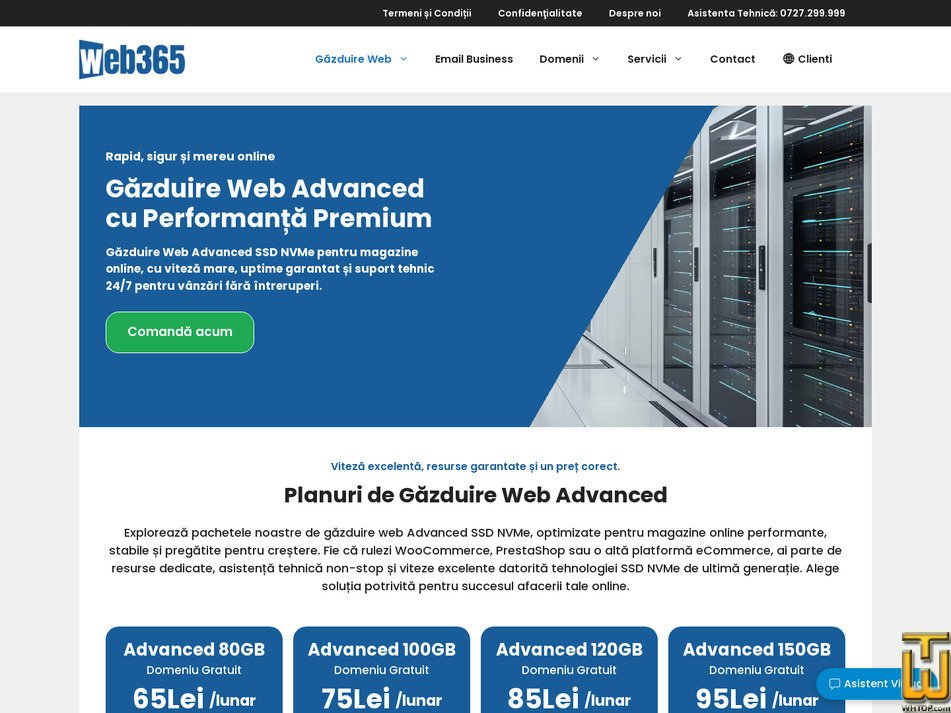 Taken on 21 February, 2026 screenshot of Advanced 100GB from web365.ro