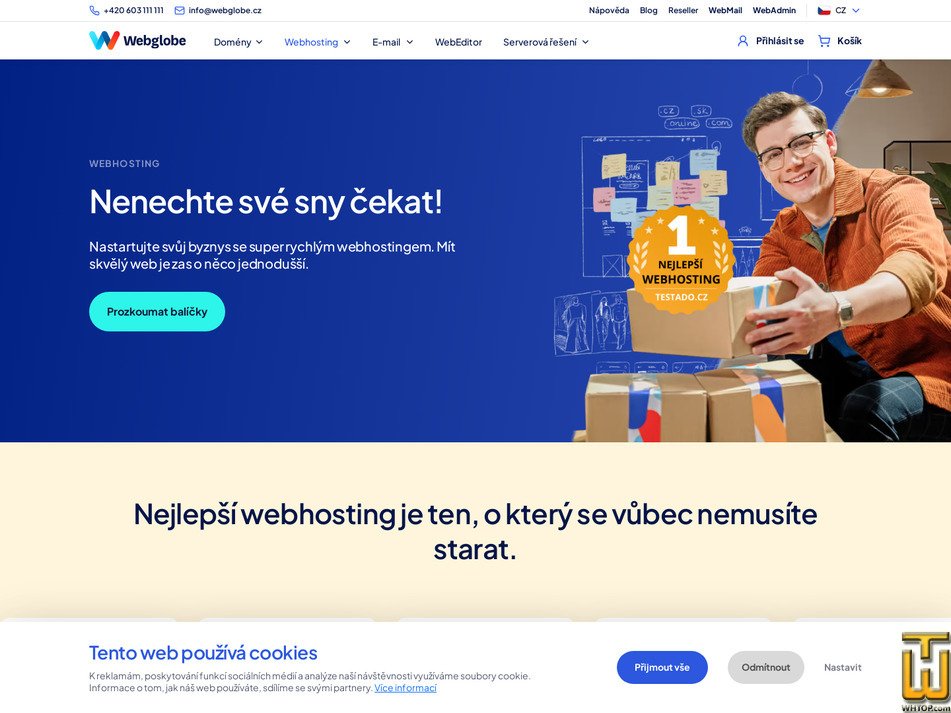 Taken on 23 February, 2026 screenshot of Webhosting Start from webglobe.cz