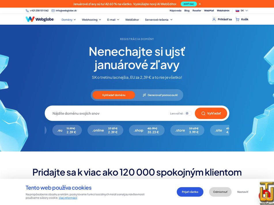 screenshot of .com from webglobe.sk