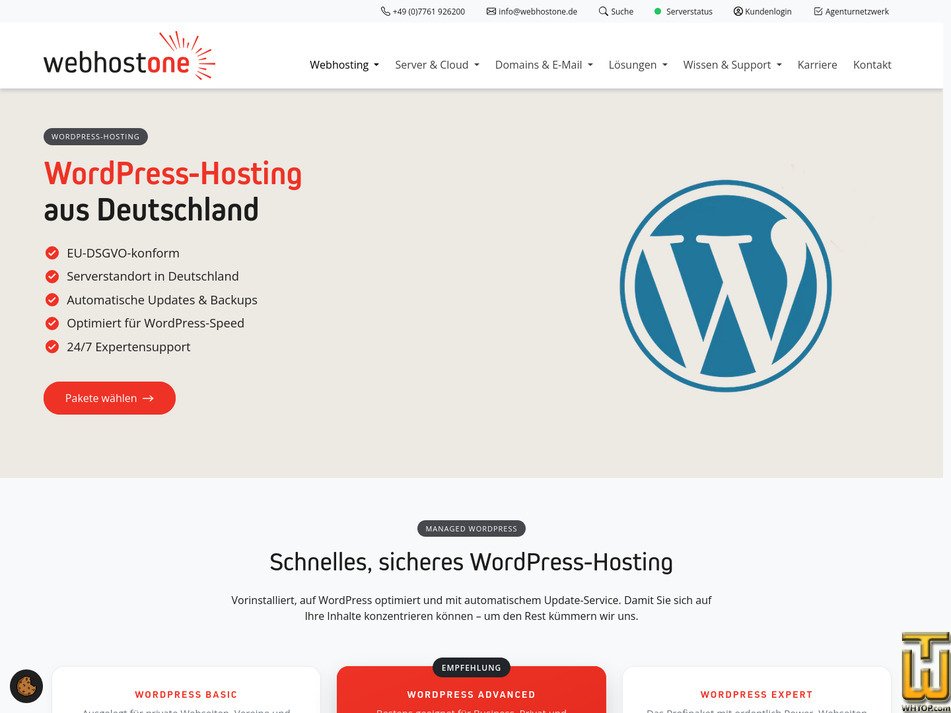 Taken on 17 September, 2026 screenshot of WordPress Expert from webhostone.de
