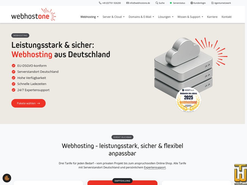 Taken on 17 September, 2026 screenshot of Webhosting Advanced from webhostone.de