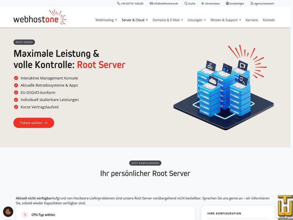 Taken on 17 September, 2026 screenshot of Root Server from webhostone.de