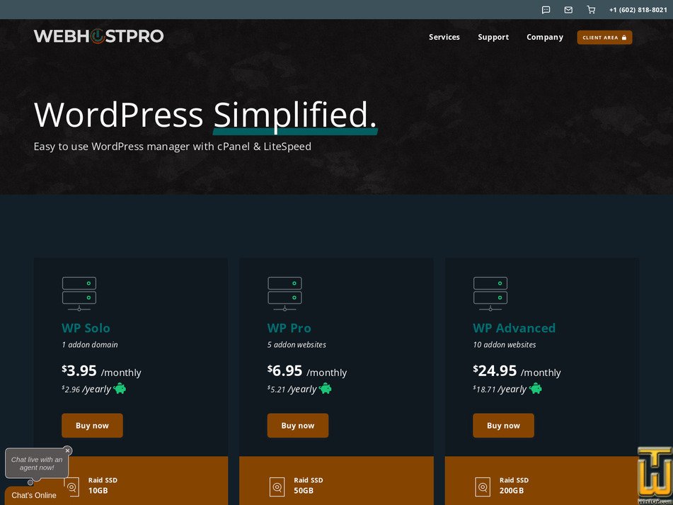 screenshot of Advanced from webhostpro.com