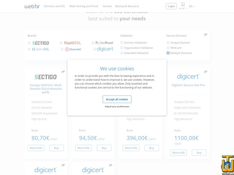 Taken on 9 March, 2026 screenshot of DigiCert Secure Site with EV from webhs.pt