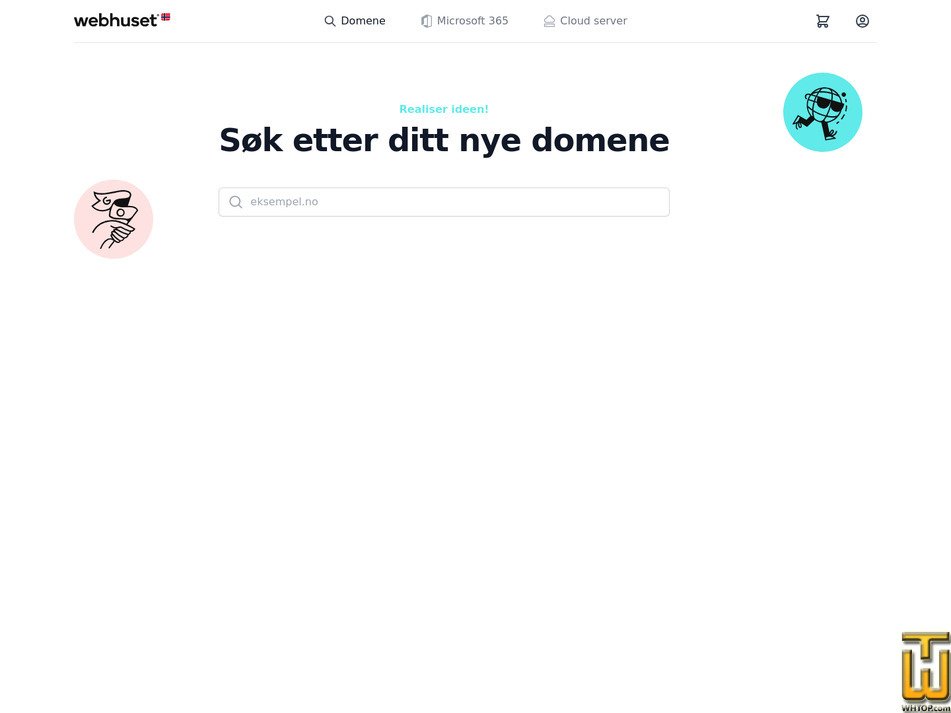 Taken on 2 September, 2026 screenshot of .COM from webhuset.no