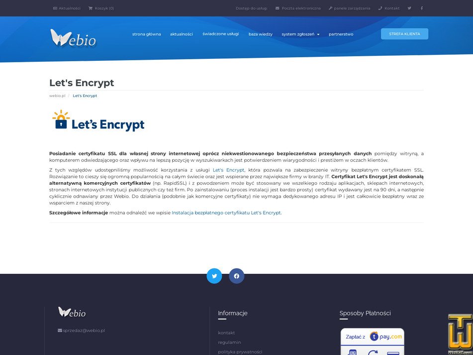 Taken on 11 September, 2026 screenshot of Let's Encrypt from webio.pl