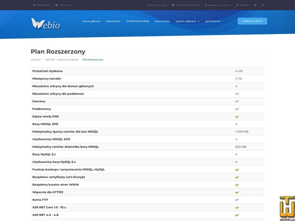 Taken on 11 September, 2026 screenshot of Plan Rozszerzony from webio.pl
