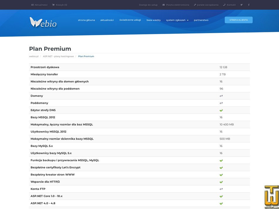 Taken on 11 September, 2026 screenshot of Plan Premium from webio.pl