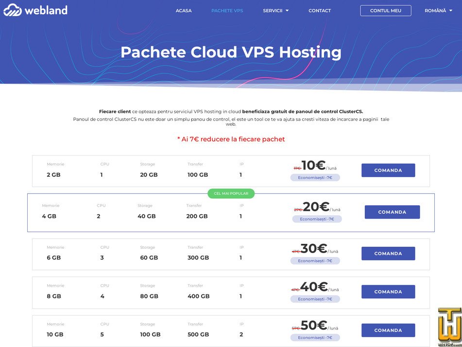 screenshot of 2 GB from webland.ro