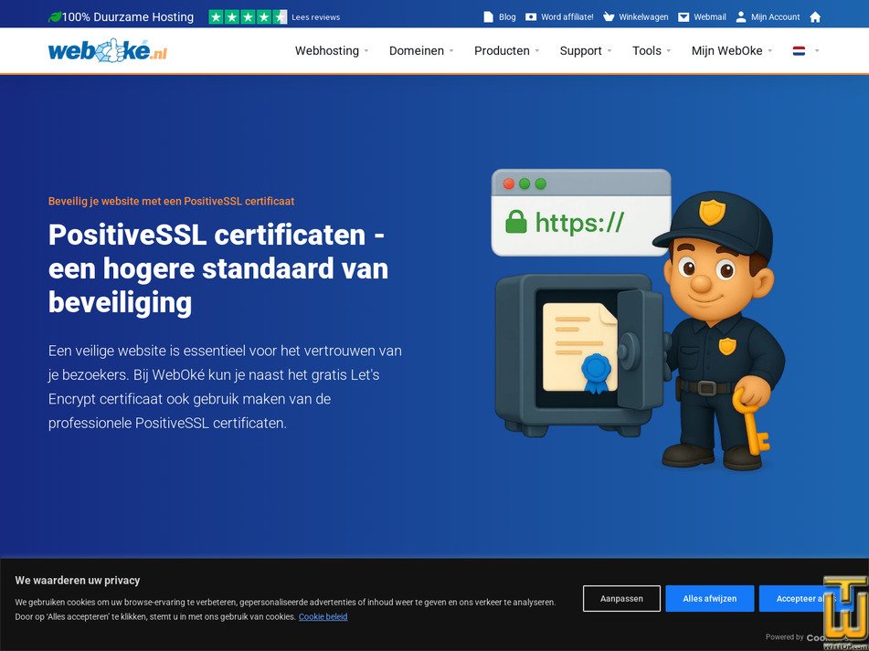 Taken on 12 August, 2026 screenshot of PositiveSSL Wildcard from weboke.nl