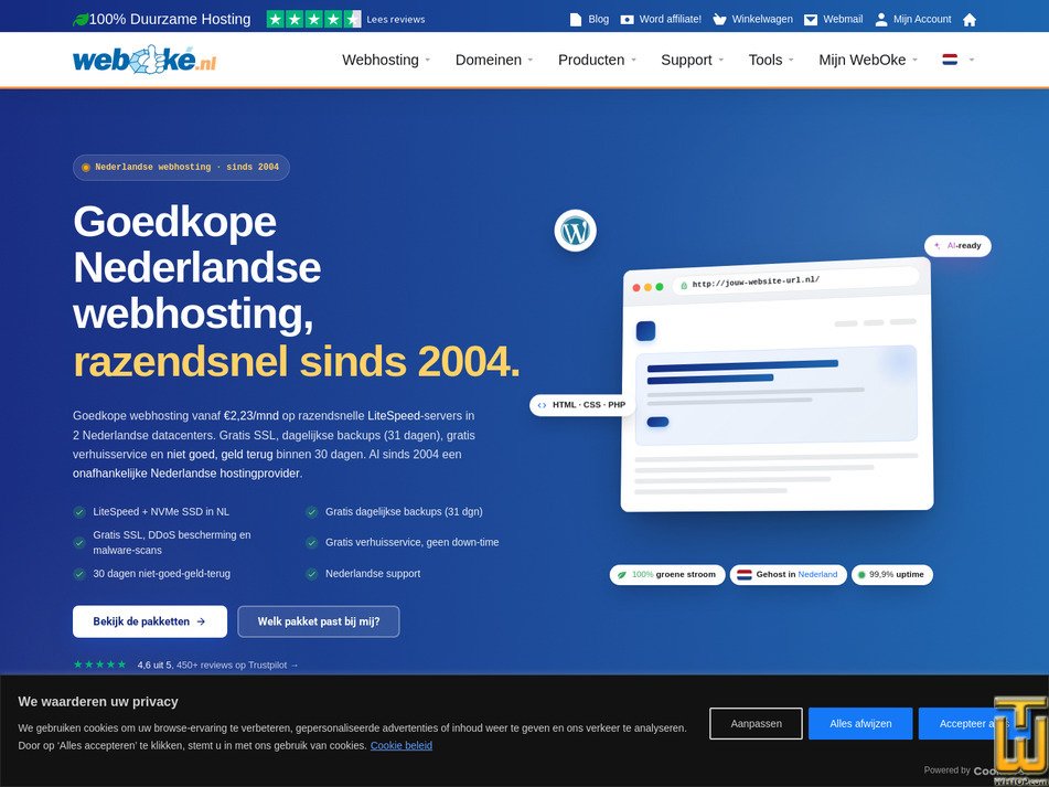 screenshot of Power WebHost Four from weboke.nl