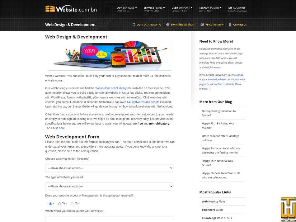 Taken on 17 June, 2026 screenshot of Web Design & Development from website.com.bn