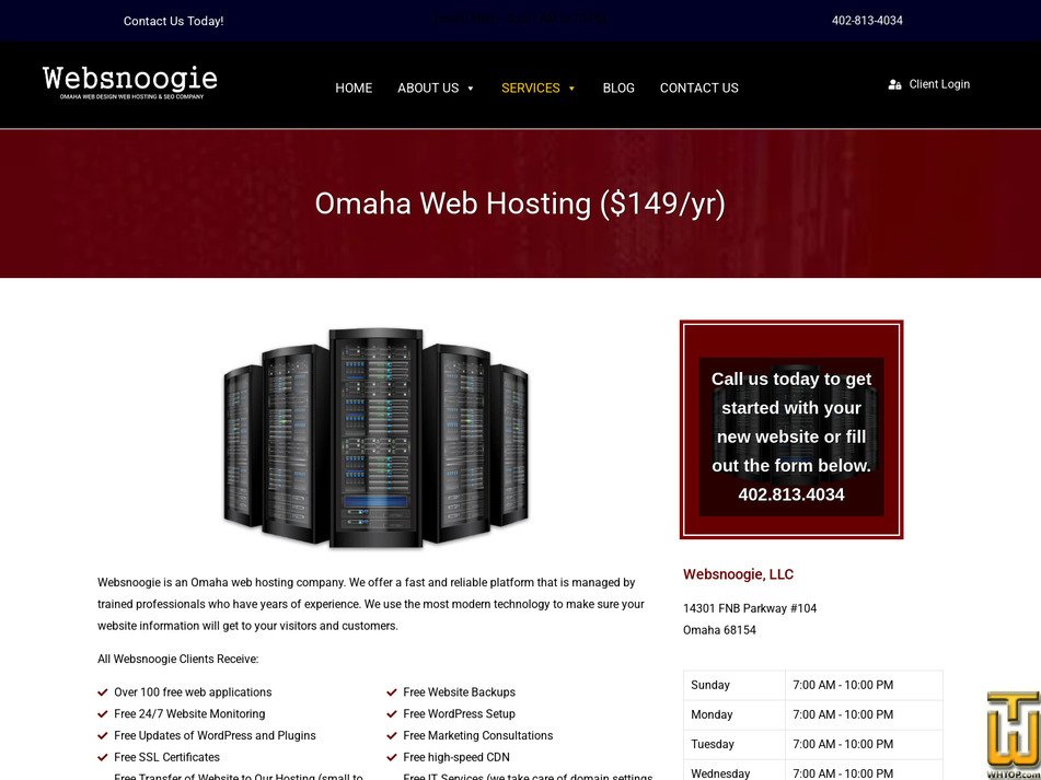 screenshot of Developer Web Hosting from websnoogie.com