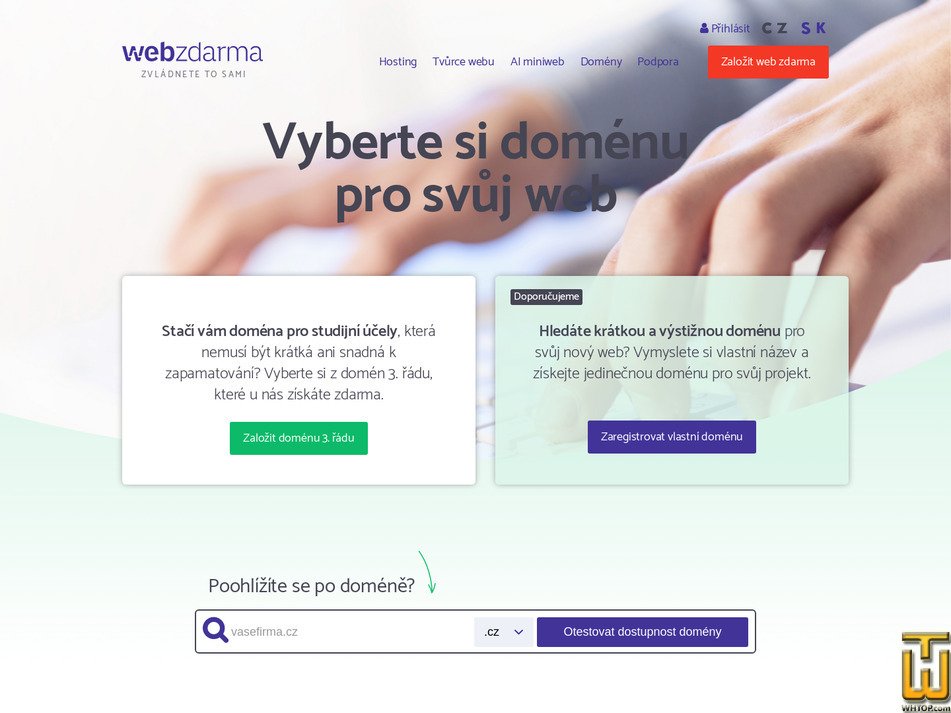 Taken on 25 May, 2026 screenshot of .com from webzdarma.cz