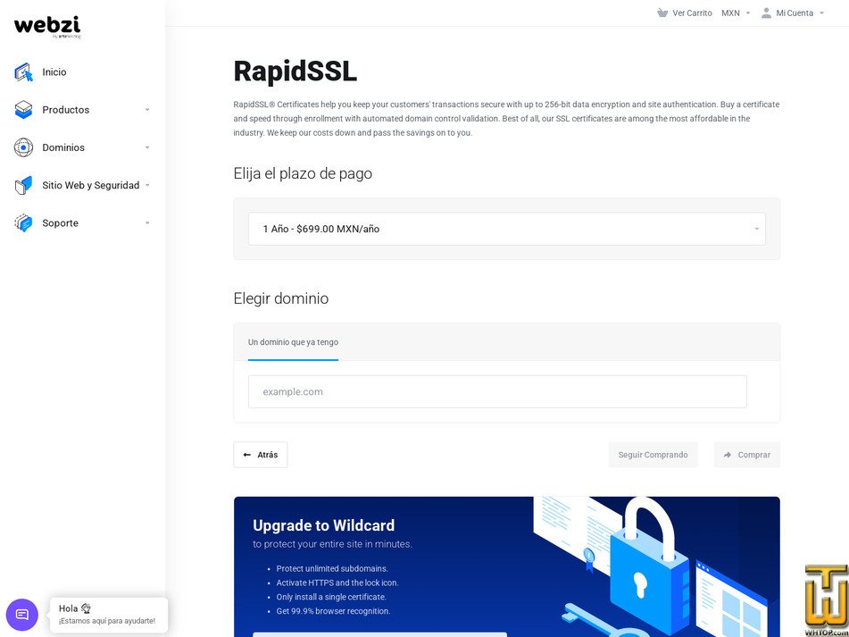 Taken on 28 April, 2026 screenshot of RapidSSL from webzi.mx