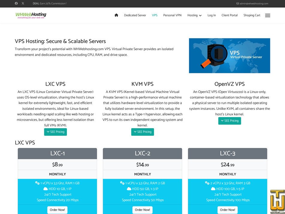 Taken on 6 May, 2026 screenshot of LXC-1 from whwebhosting.com