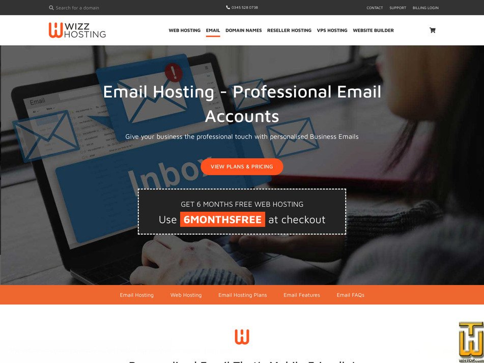 Taken on 23 August, 2026 screenshot of Email Startup from wizzhosting.co.uk