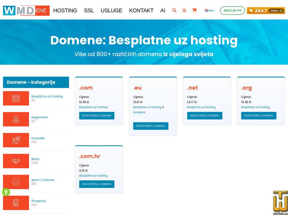 Taken on 1 July, 2026 screenshot of .com from wmd.hosting