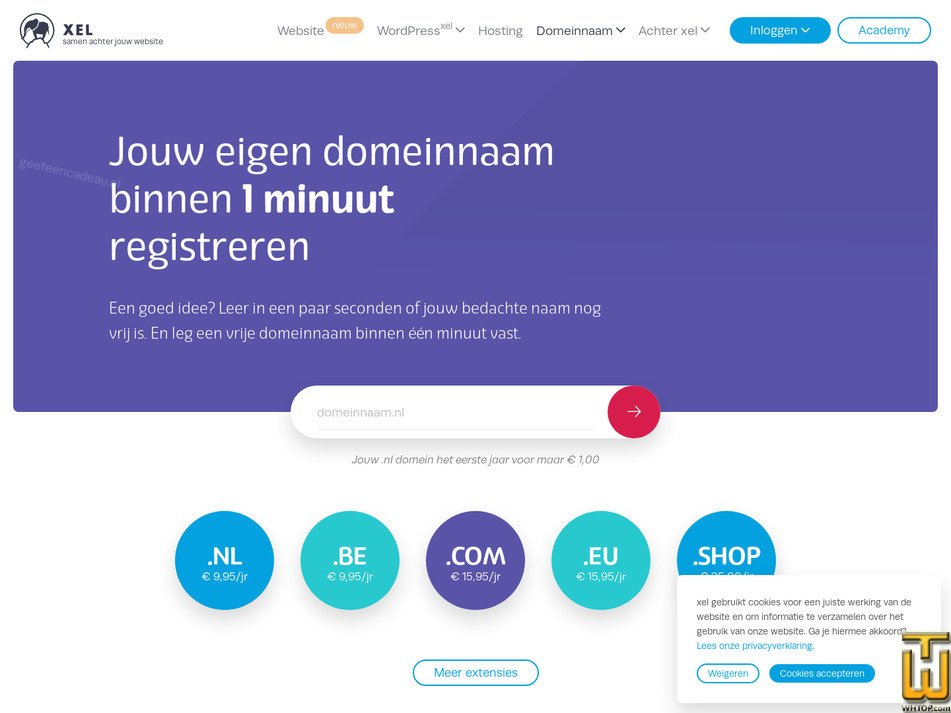 Taken on 7 September, 2026 screenshot of .com from xel.nl