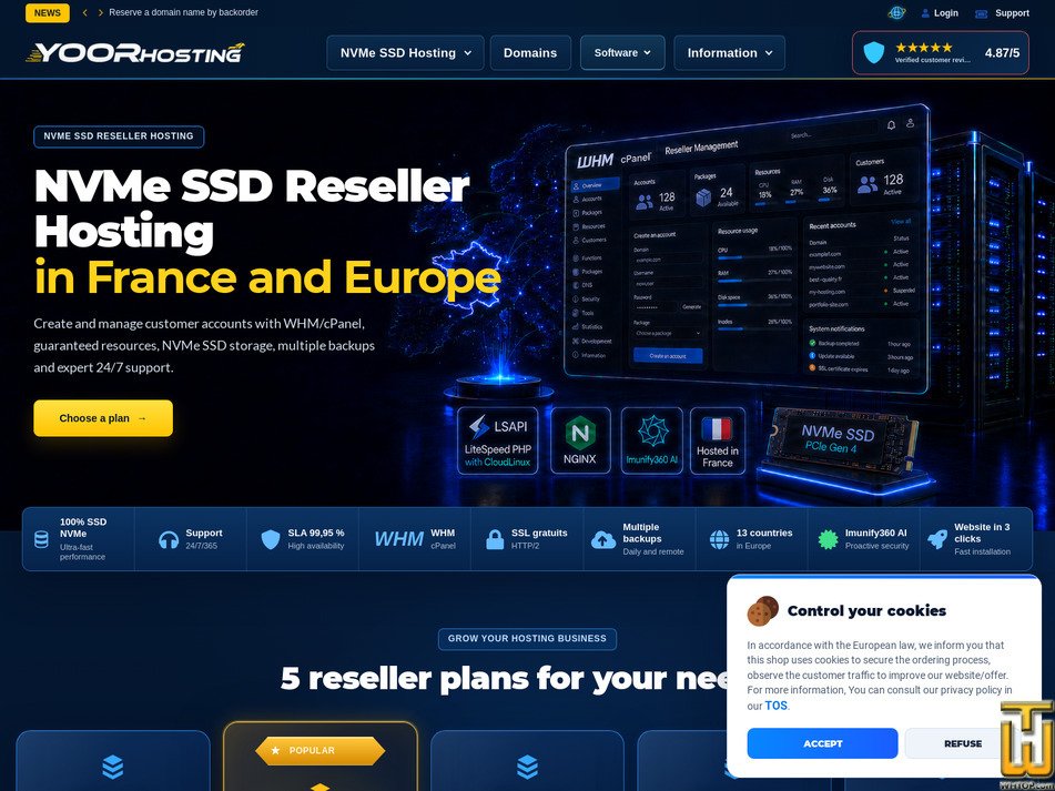 Taken on 18 August, 2026 screenshot of NVMe SSD Reseller hosting SSD-R4 from yoorhosting.com