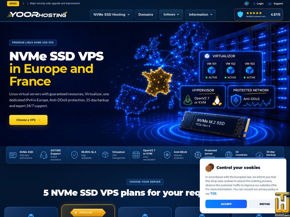 screenshot of NVMe SSD VPS in Europe - SSD2-EU from yoorhosting.com