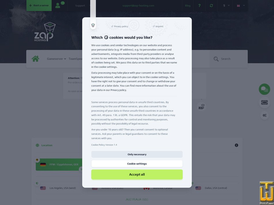 Taken on 14 October, 2026 screenshot of Sapiens from zap-hosting.com
