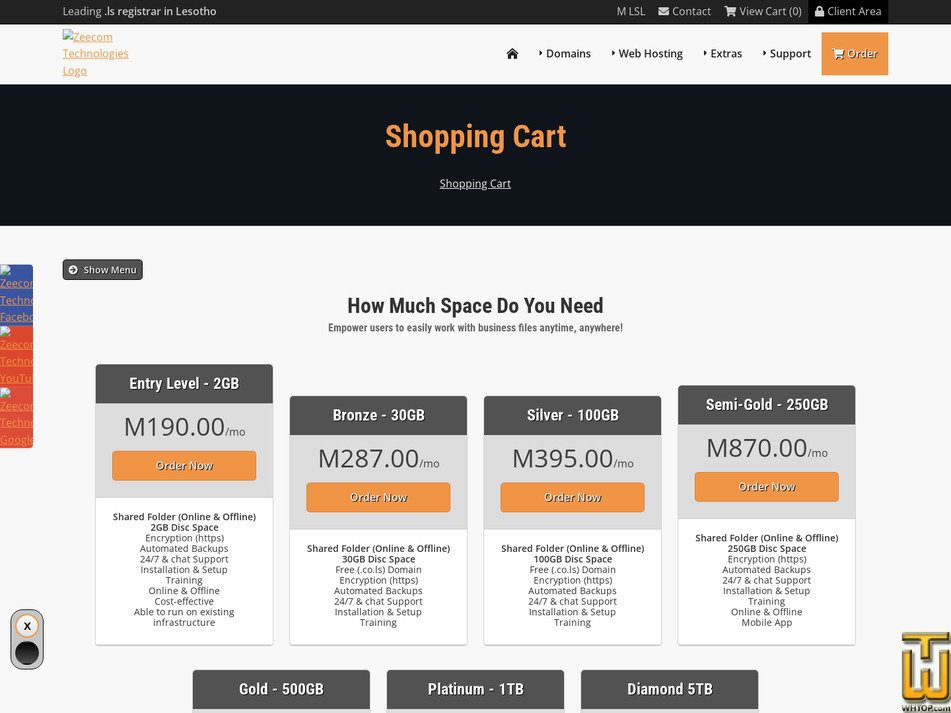 Taken on 10 September, 2026 screenshot of Platinum - 1TB from zeecom.co.ls