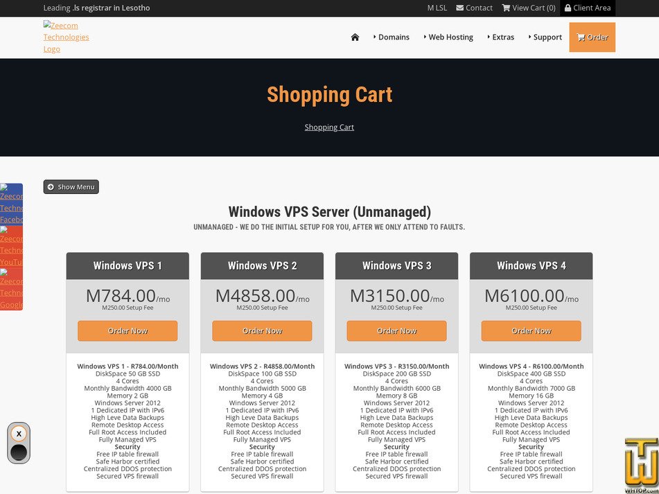 screenshot of Windows VPS 1 from zeecom.co.ls