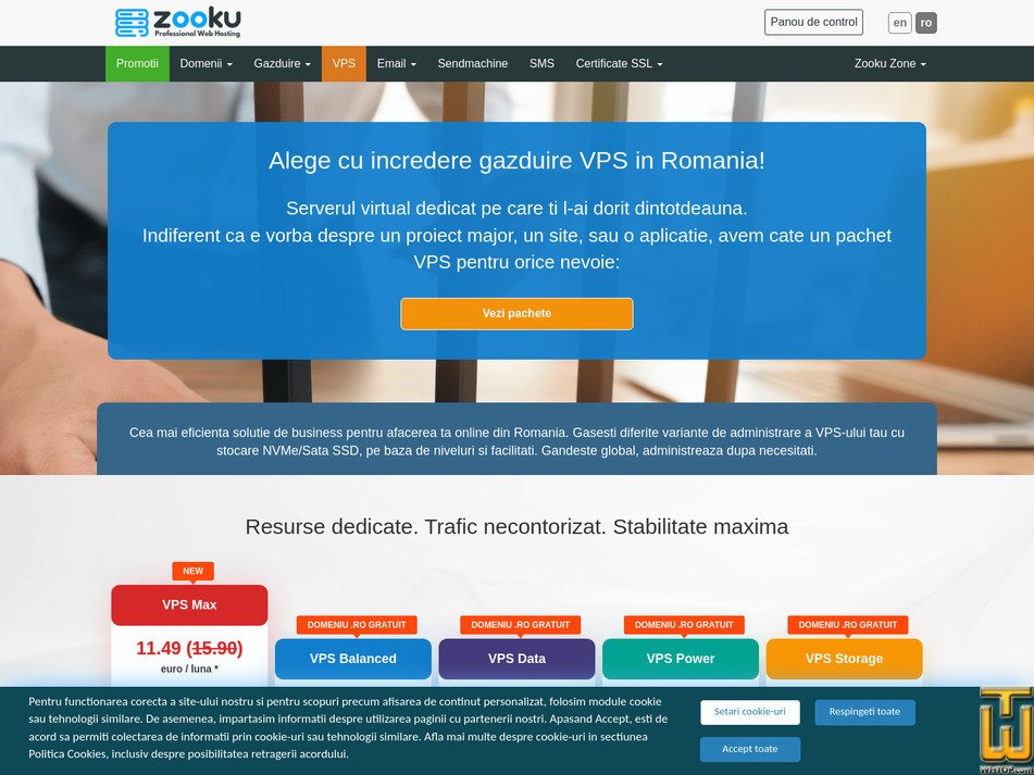 Taken on 15 July, 2026 screenshot of VPS Data from zooku.ro