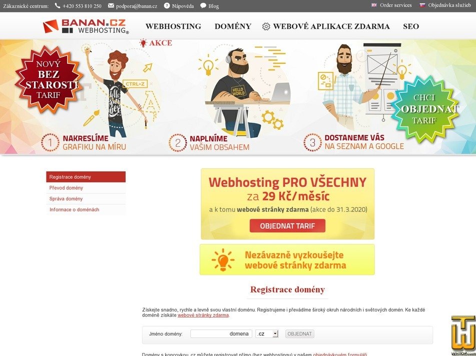 screenshot of .com from banan.cz