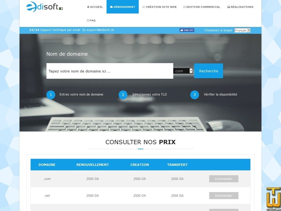 screenshot of .com from edisoft.dz