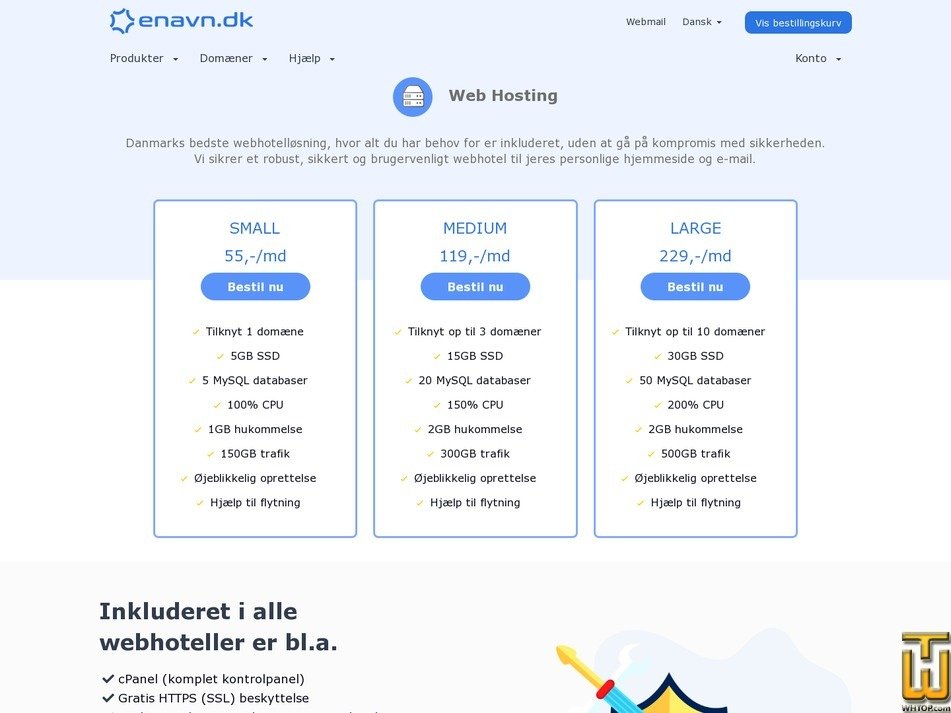 Taken on 28 November, 2019 screenshot of Small Webhotel from enavn.dk