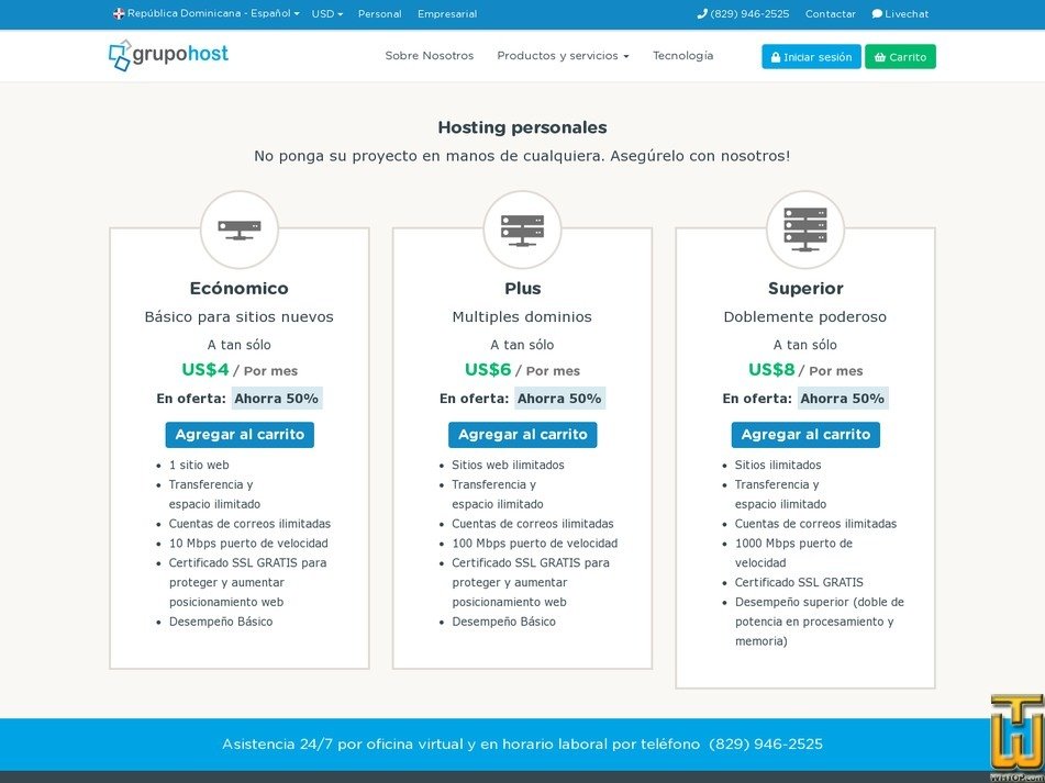 Taken on 3 September, 2019 screenshot of Ecónomico from host.do