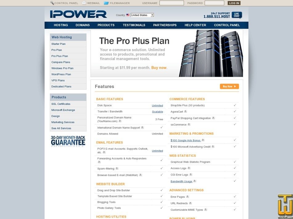 Taken on 18 June, 2020 screenshot of Pro Plus from ipower.com