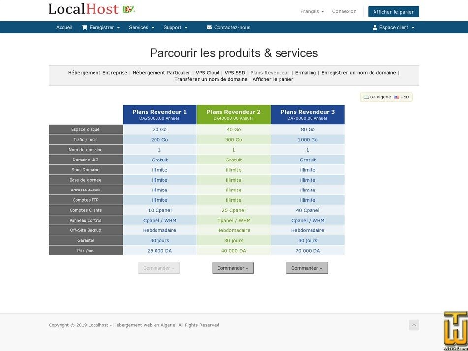 screenshot of Plans Revendeur 1 from localhost.dz