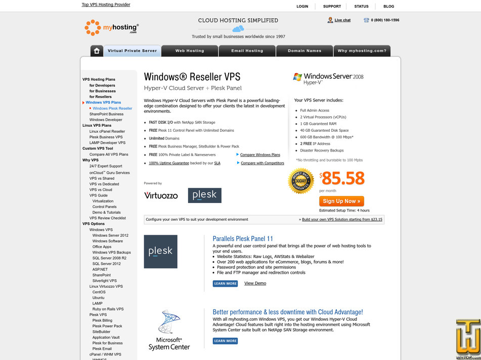 Taken on 29 September, 2020 screenshot of Reseller + Plesk from myhosting.com