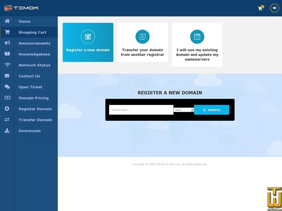 Taken on 16 January, 2020 screenshot of Reseller Hosting Starter Plan from temok.com