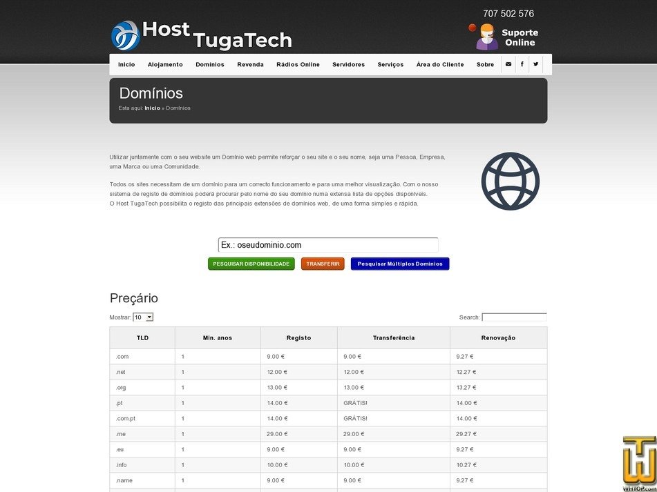 screenshot of .com from tugatech.com.pt