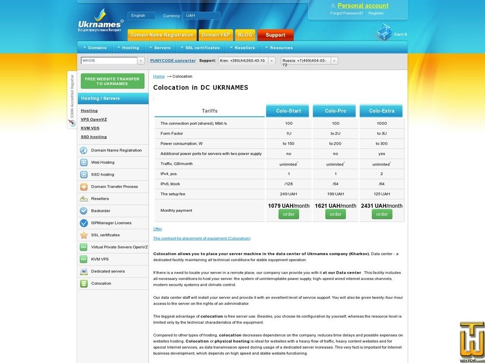 Taken on 2 April, 2020 screenshot of Colo-Start from ukrnames.com