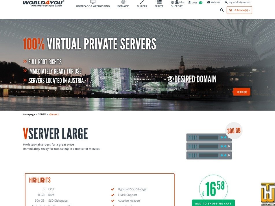 screenshot of Vserver L from world4you.com